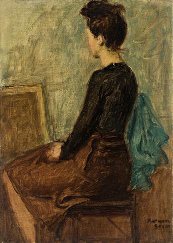 RAPHAEL SOYER Seated Model in the Studio.